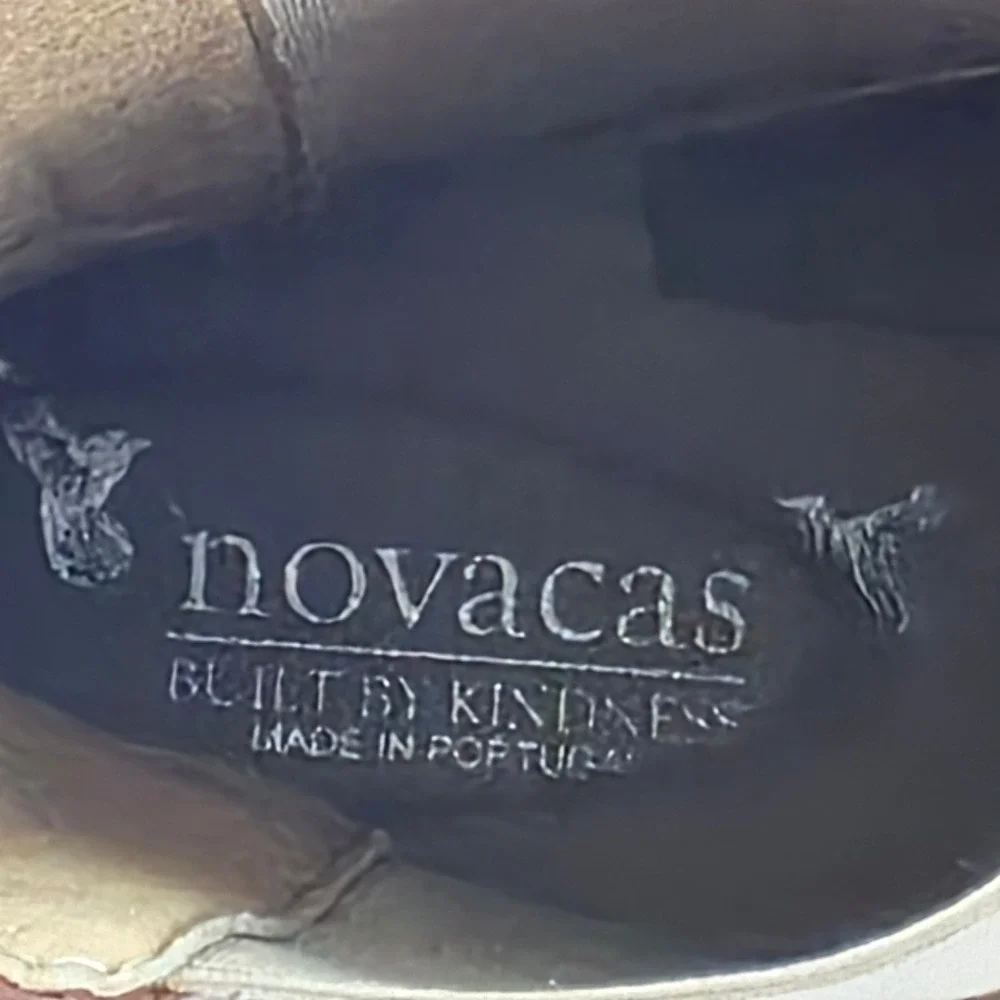 Novacas Womens 39 Vegan Chelsea Boots Brown Platform Wedge Made Portugal